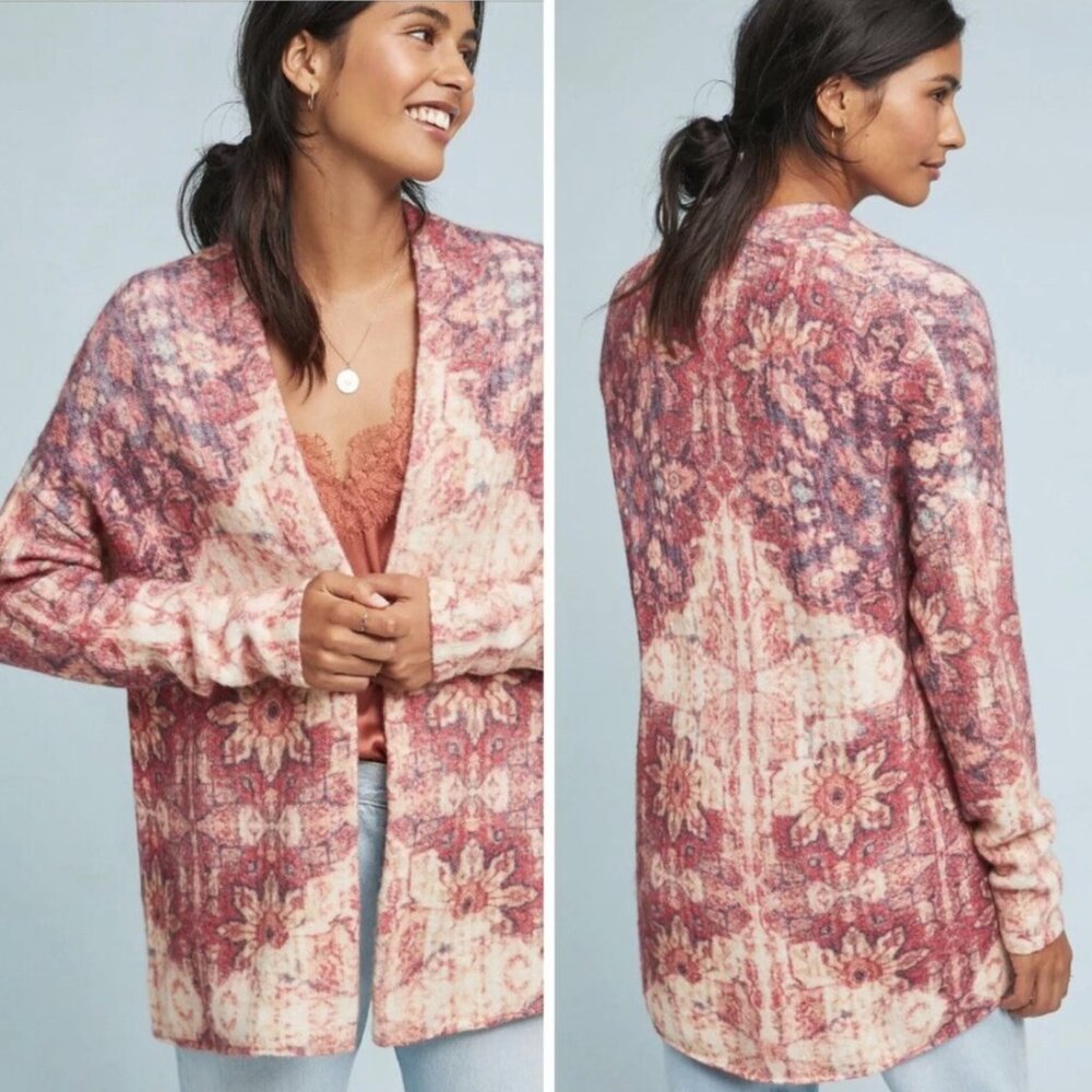 ANTHROPOLOGIE AKEMI + KIN tapestry persian carpet print cardigan